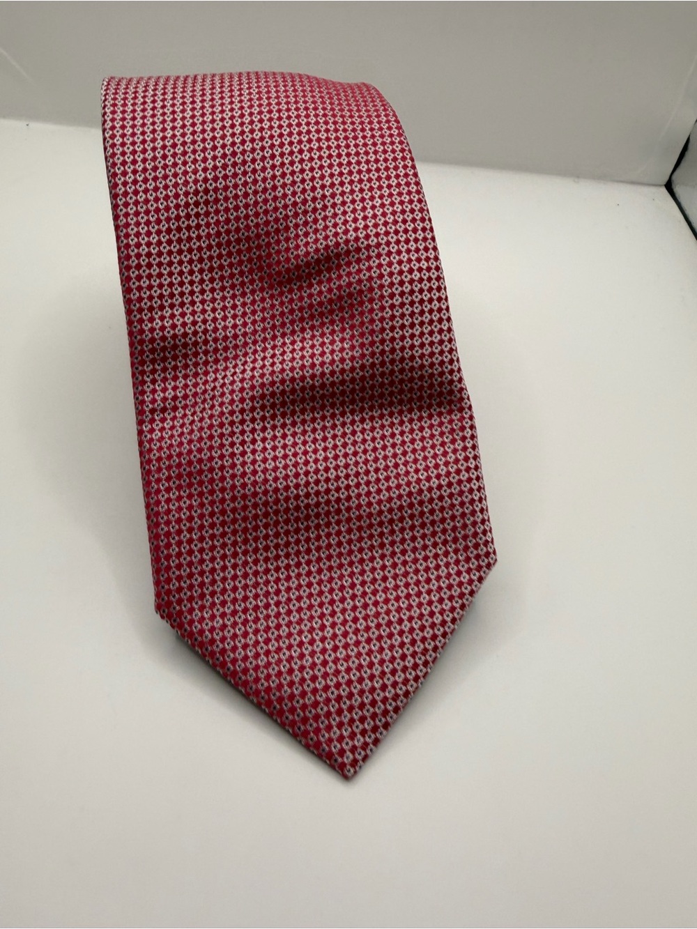 Boss Pink-Red Micro-Pattern Silk Tie